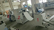 pleating line with hot melt